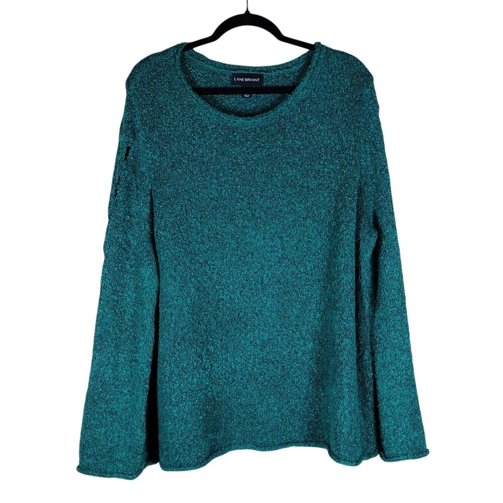 Lane Bryant Knit Sweater Women’s Plus Size 18/20 Green Pullover Warm Cozy